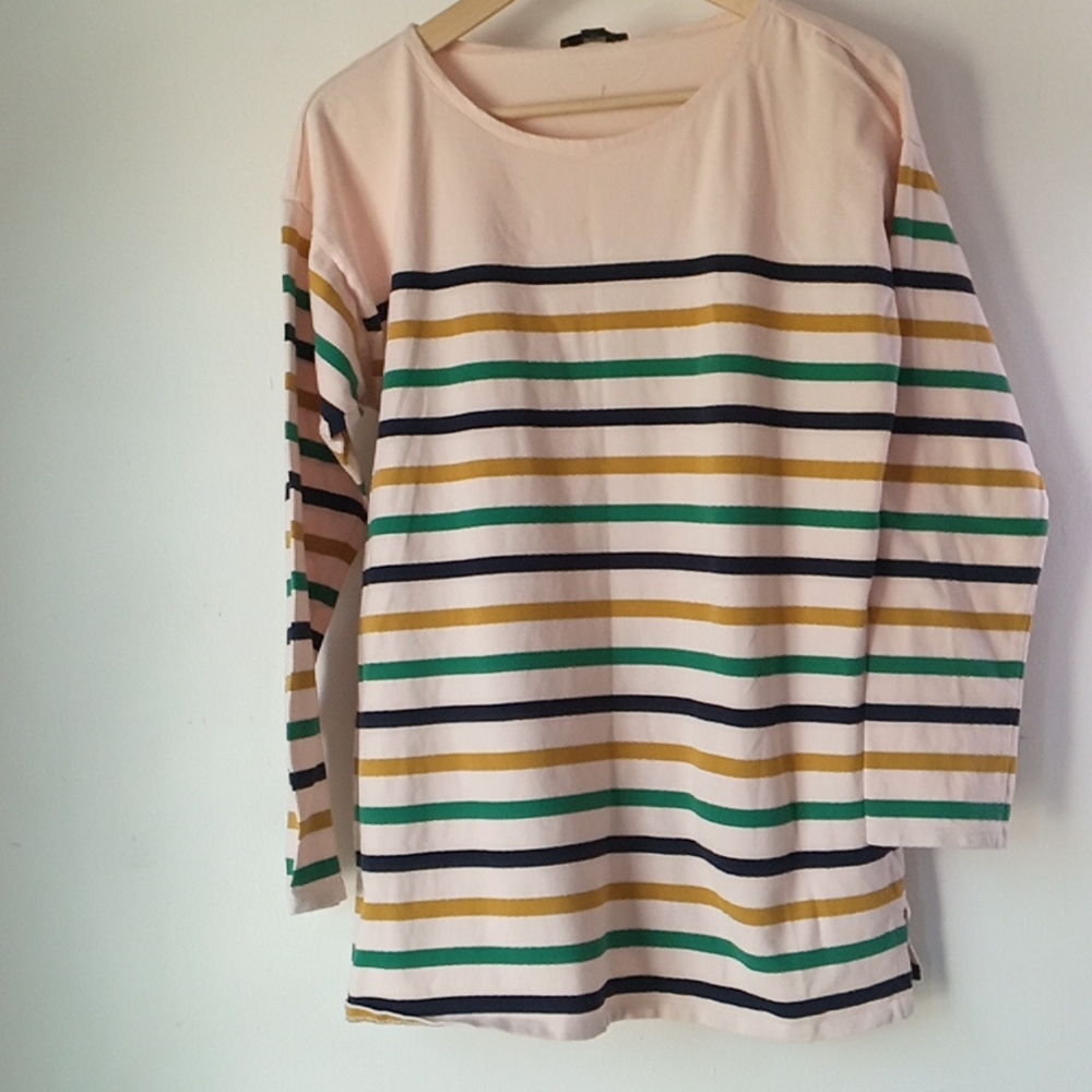 J.Crew M Striped boatneck cotton tunic top